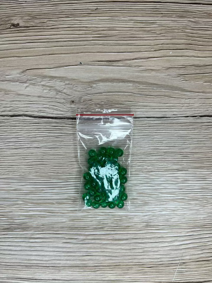 Akrylpärla transparent 6 mm, Grön (50st)