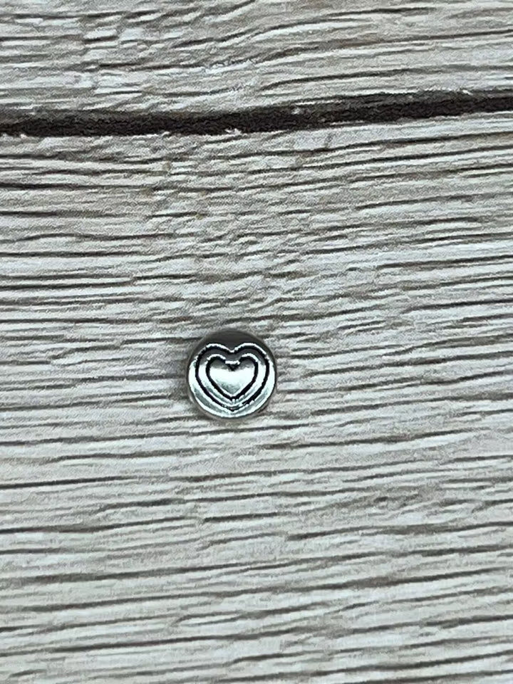 Mellandel Hjärta 6,5x3 mm, Silver (10st)