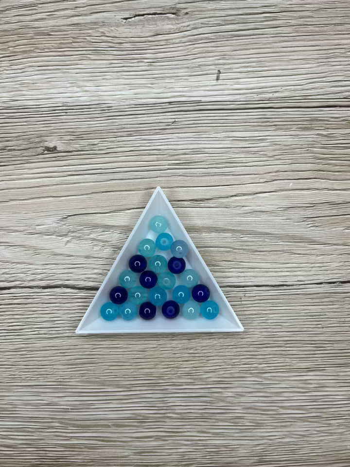 Glaspärlor blå mix, 8mm (50st)