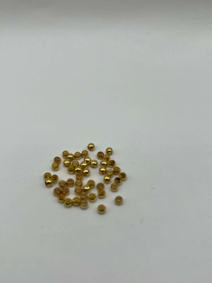Klämpärlor runda guldfärgade 3 mm (50st)