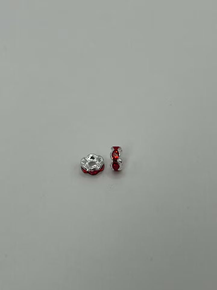 Röda Strassrondeller, 6x3 mm