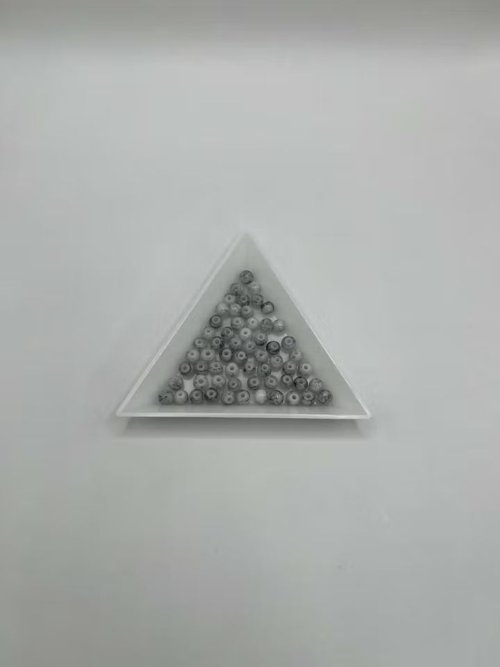 Glaspärla spraymålad Marmor 4mm (60st)
