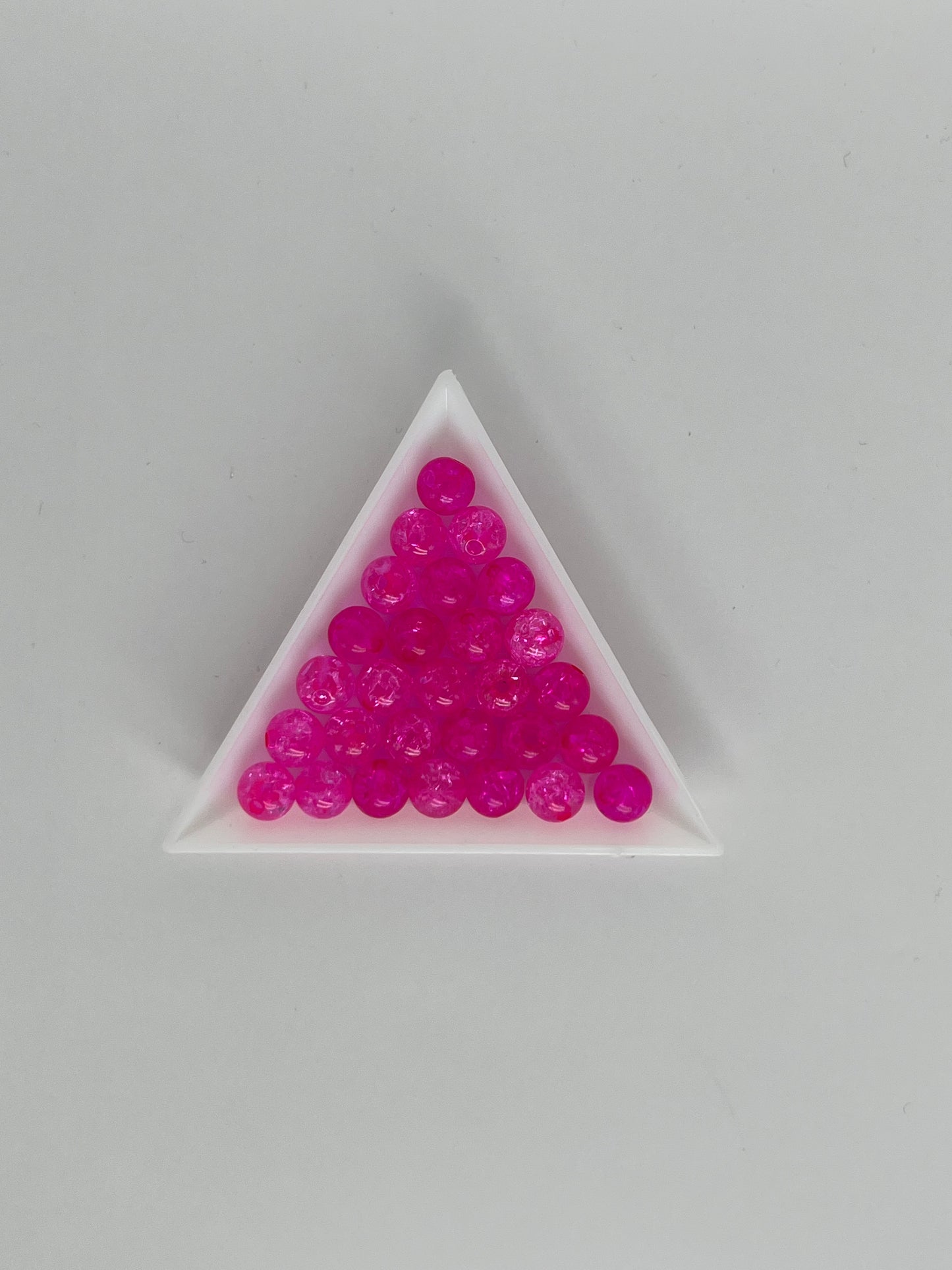 Krackelerade akrylpärlor rosenröda, 8mm (50st)