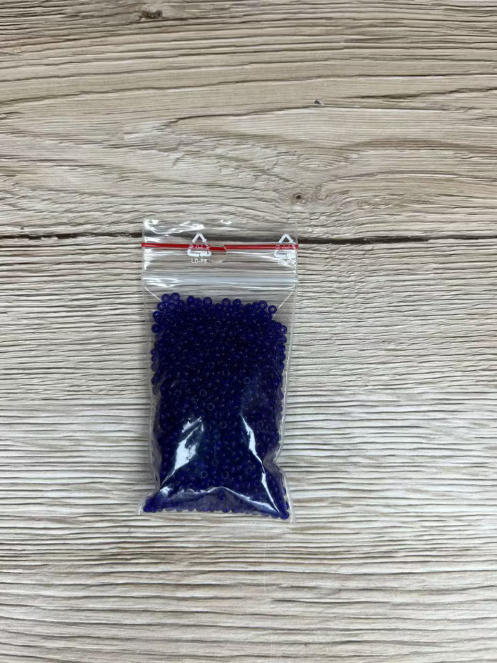 Seed Beads transparent 2,6 mm, Blålila (20g)