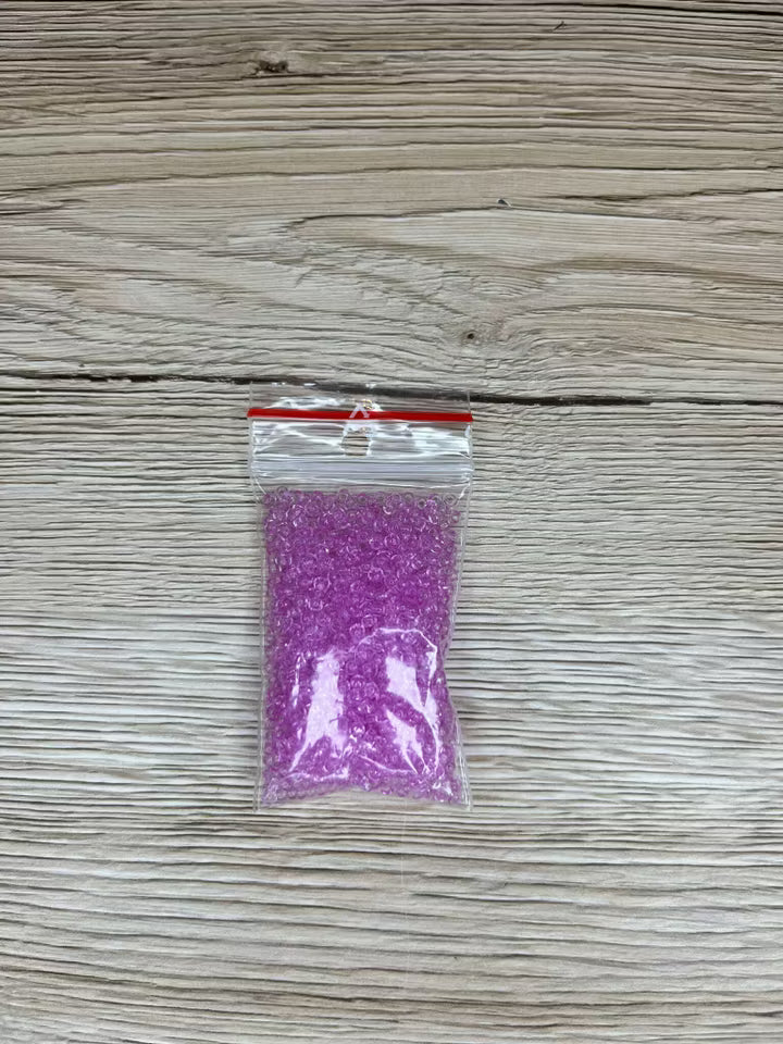 Seed Beads transparent 2,6 mm, Rosa (20g)