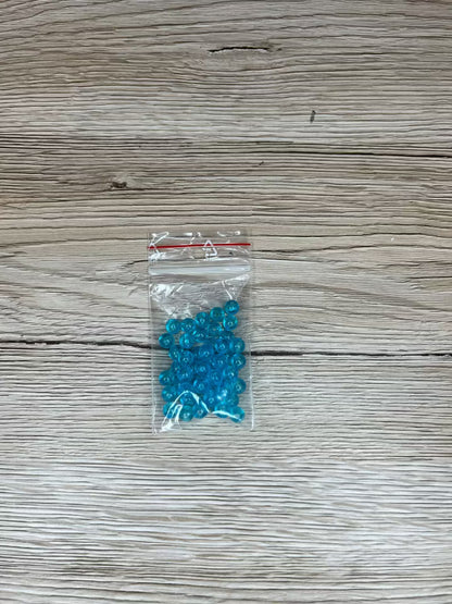 Akrylpärla transparent 6 mm, Turkos (50st)