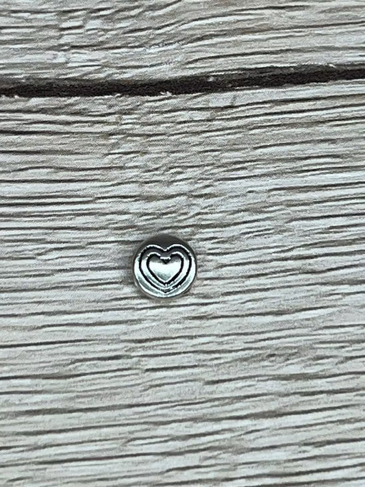 Mellandel Hjärta 6,5x3 mm, Silver (10st)
