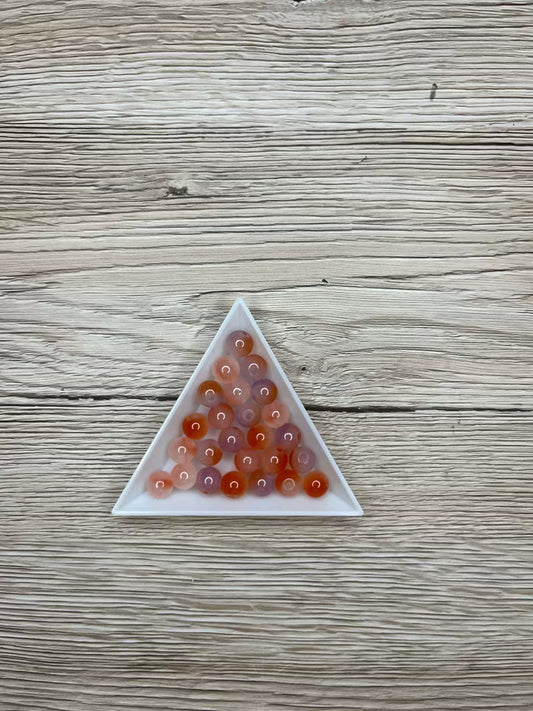 Glaspärlor ljusorange mix, 8mm (50st)