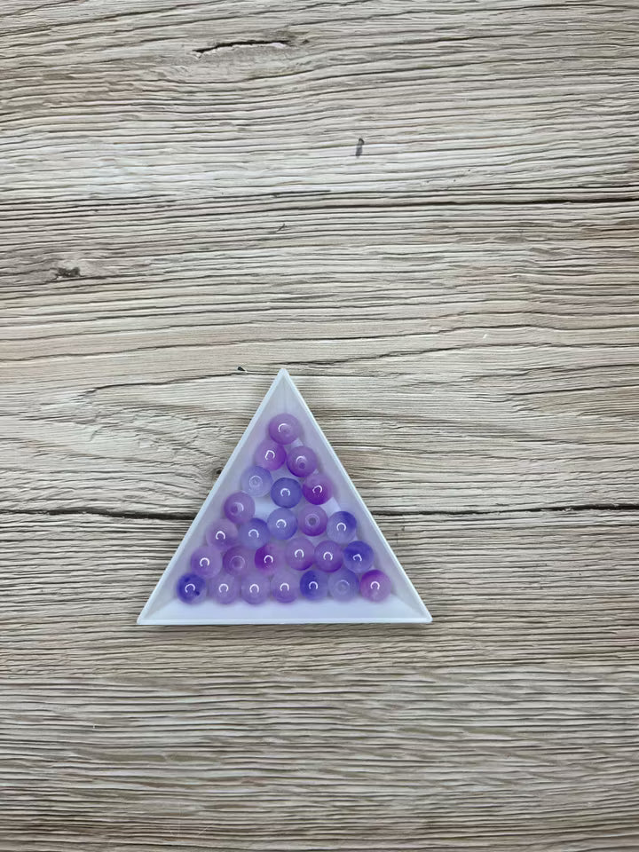 Glaspärlor lila mix, 8mm (50st)