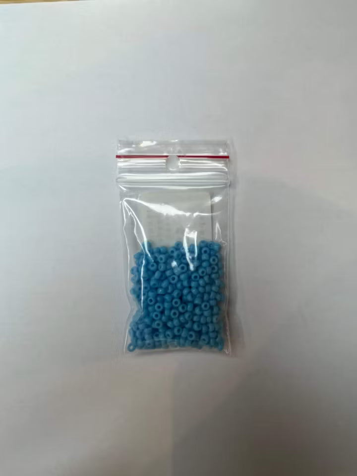 Seed Beads ljus blå, 3mm