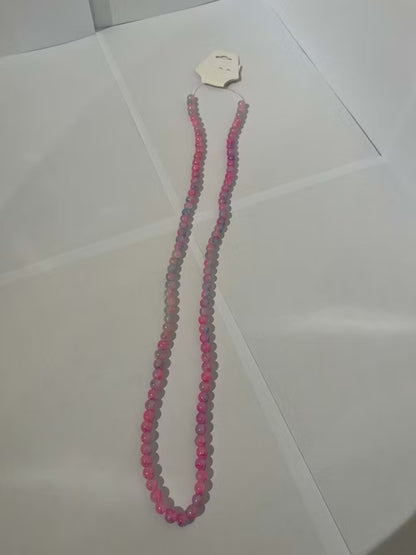 Sträng med Melerade glaspärlor i Rosa, Lila och Blå 8mm (100st)