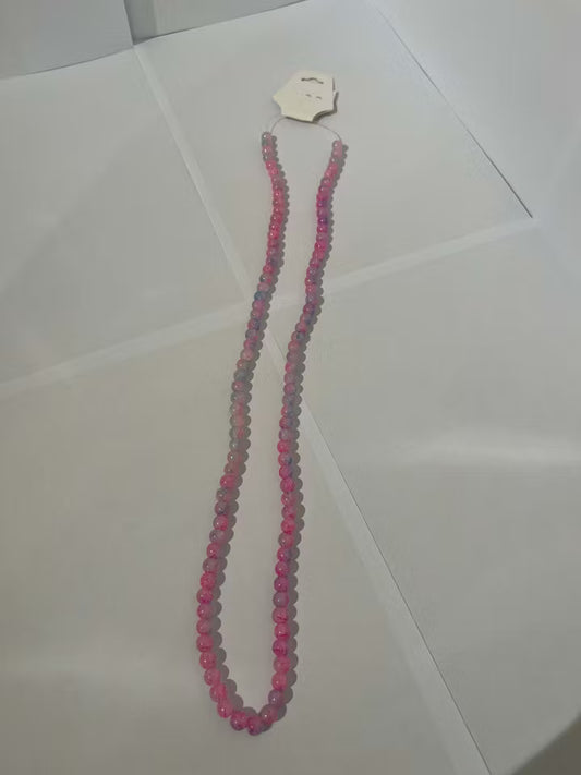 Sträng med Melerade glaspärlor i Rosa, Lila och Blå 8mm (100st)