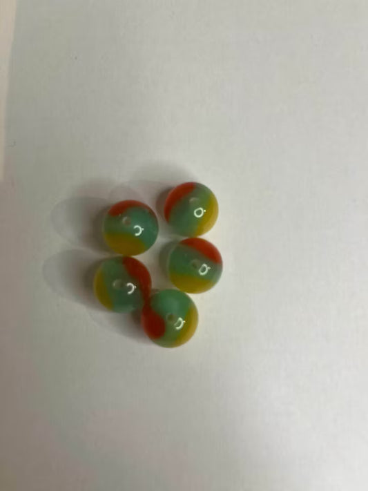 Cateye-pärla – Röd, Grön & Gul (16mm) 1st