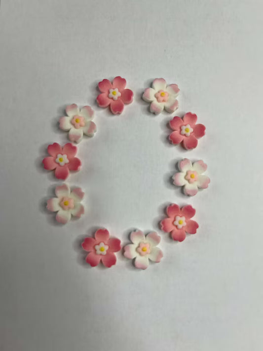 Blommor flatbacks, (15mm) (10st)