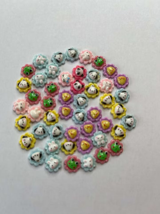 Flatbacks blommor mix (10mm) (50st)