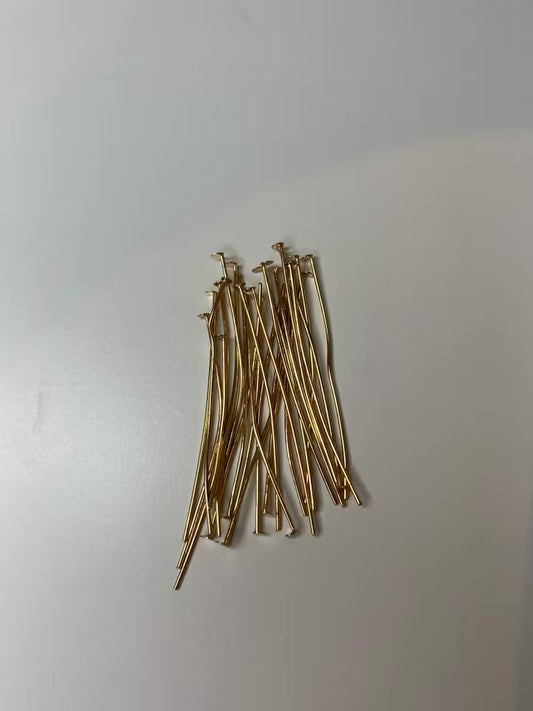 Hattpinnar 50x0,7 mm, guld (30 st)