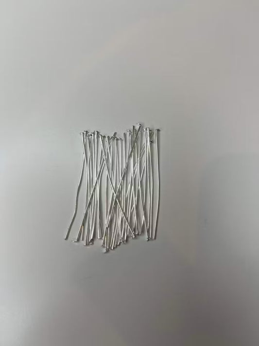 Hattpinnar 50x0,7 mm, silver (30 st)