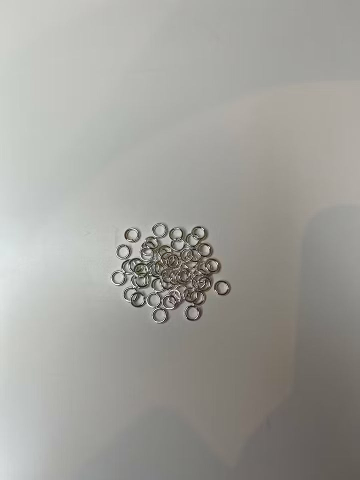 Bindringar 6x1 mm, Silver, Mässing (50 st)