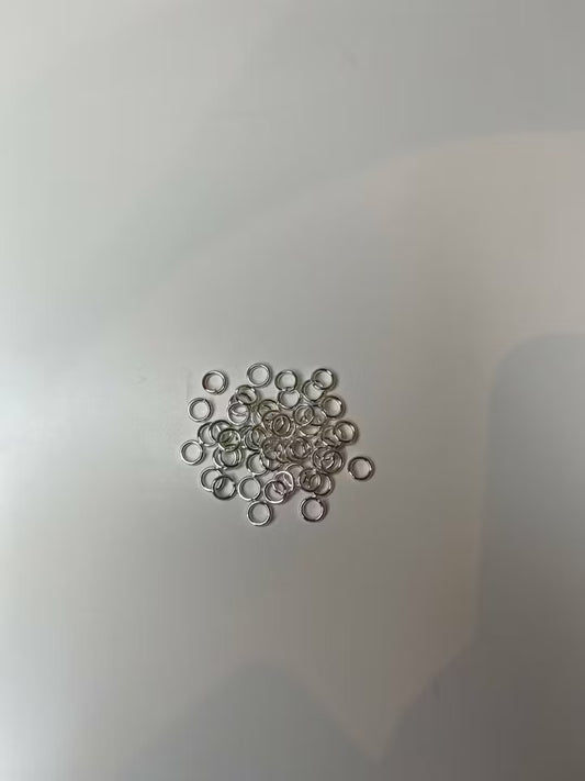 Bindringar 6x1 mm, Silver, Mässing (50 st)
