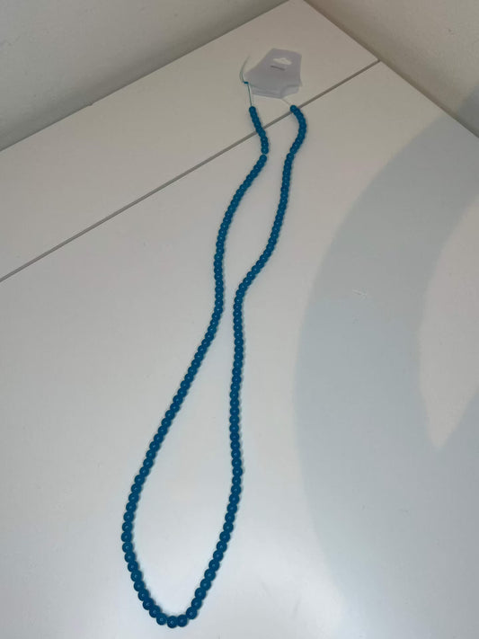 Sträng med glaspärlor, Jade imitation, Mörkturkos 6mm, (st)