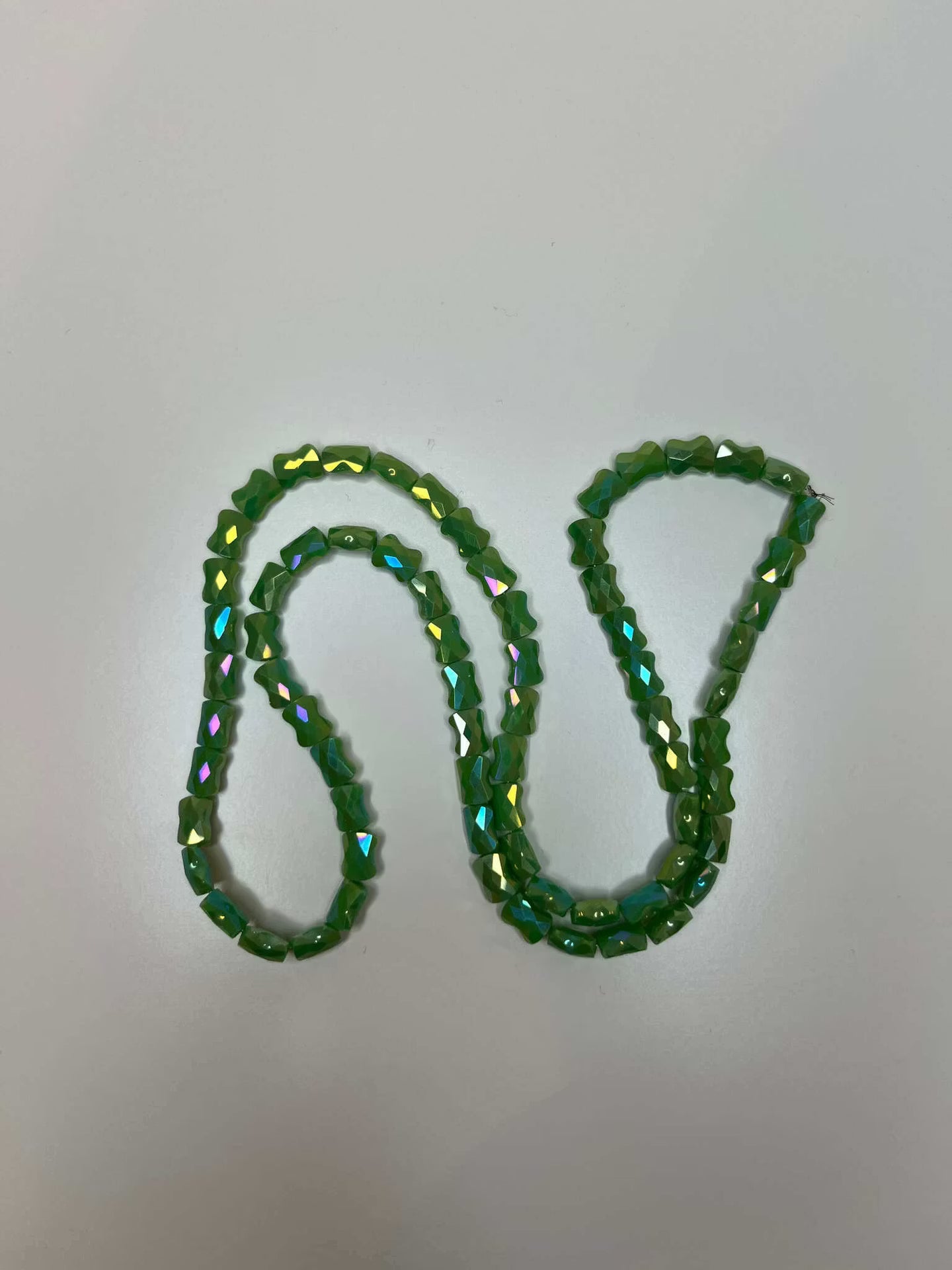 Pläterade glaspärlor Grön 8x6x4mm