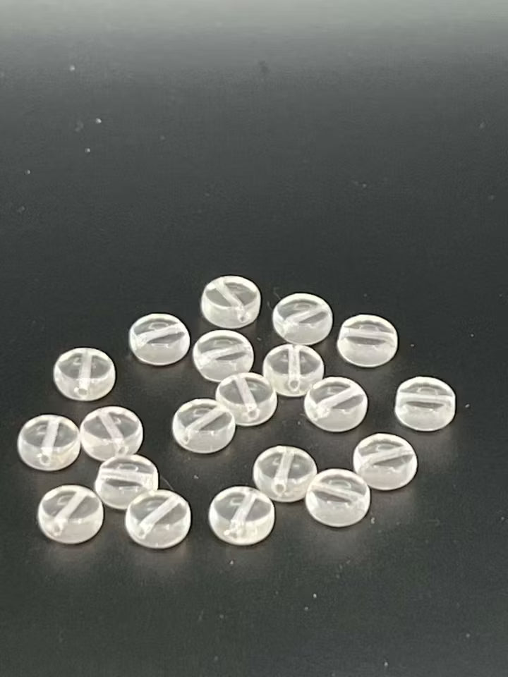 Glaspärla Lins 6 mm, Genomskinlig (20st)