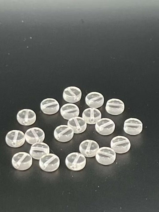 Glaspärla Lins 6 mm, Genomskinlig (20st)