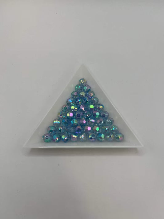 Akrylpärla facetterad ljusblå 6 mm (50st)
