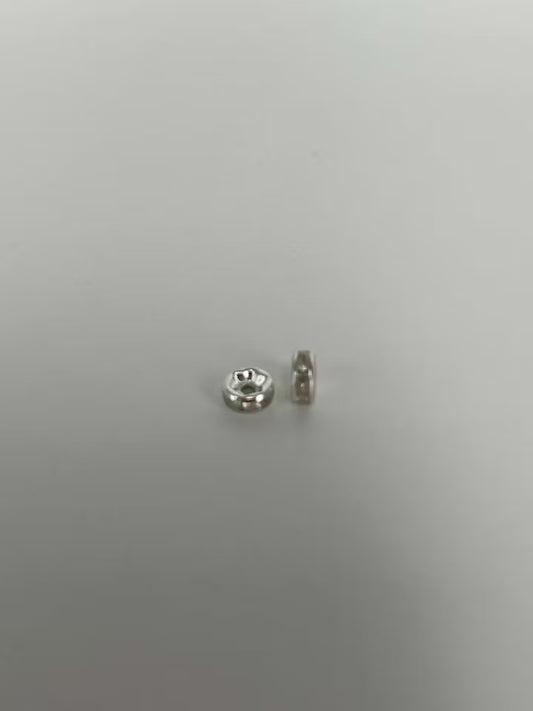 Silvriga Strassrondeller, 6x3 mm (20st)