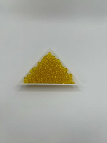 Seed Beads transparent 5mm Gul (20g)