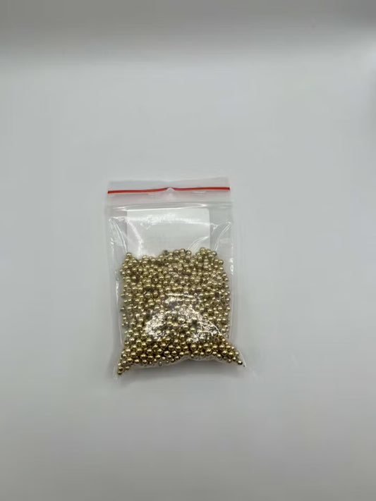 Rund akrylpärla 3 mm, Guldfärg (15g)