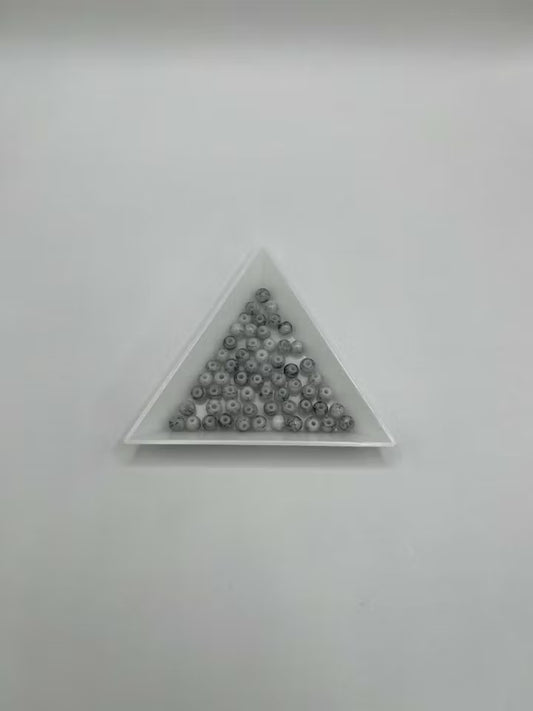Glaspärla spraymålad  Marmor 4mm (60st)