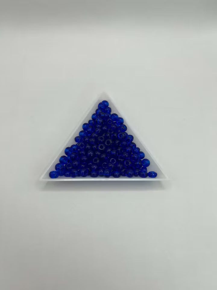 Seed Beads transparent mörkblå 5 mm (20g)