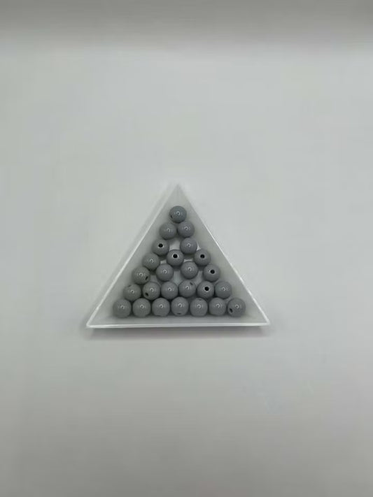 Gråa akrylpärlor, 8mm (100st)