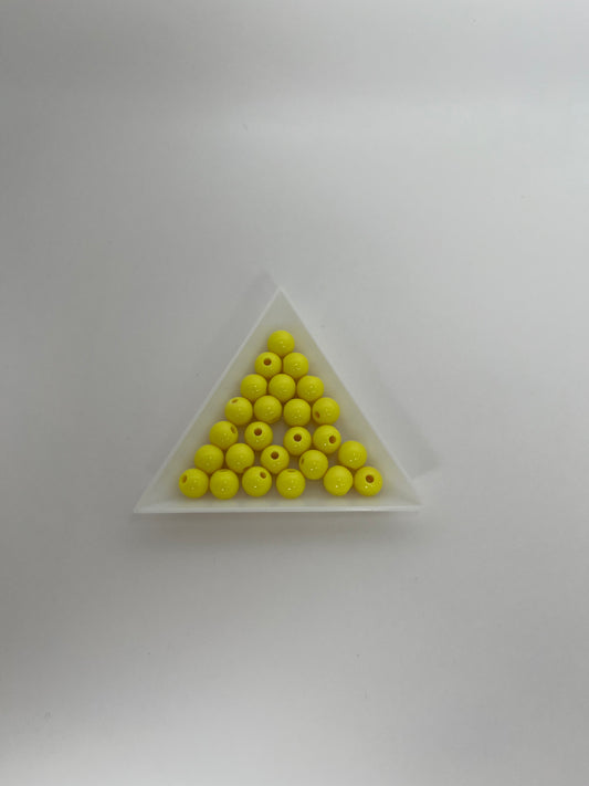 Ljusgula akrylpärlor, 8mm (100st)