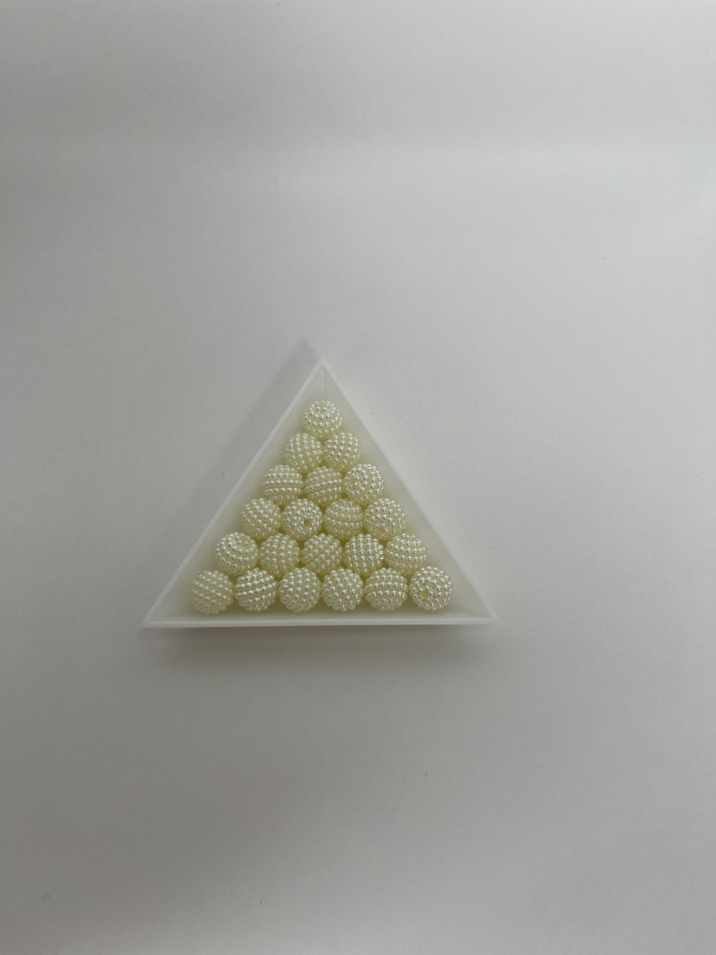 Bubbelpärla beige/vit, 10mm (50st)