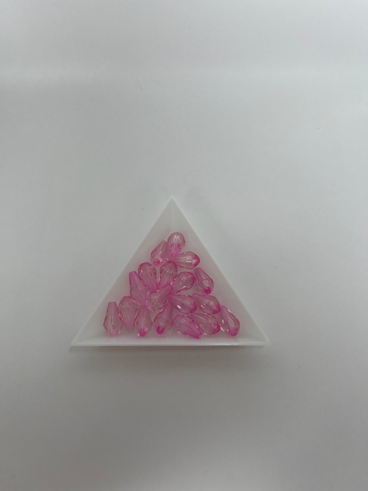 Rosa droppformade akrylpärlor, 8×13mm (50st)