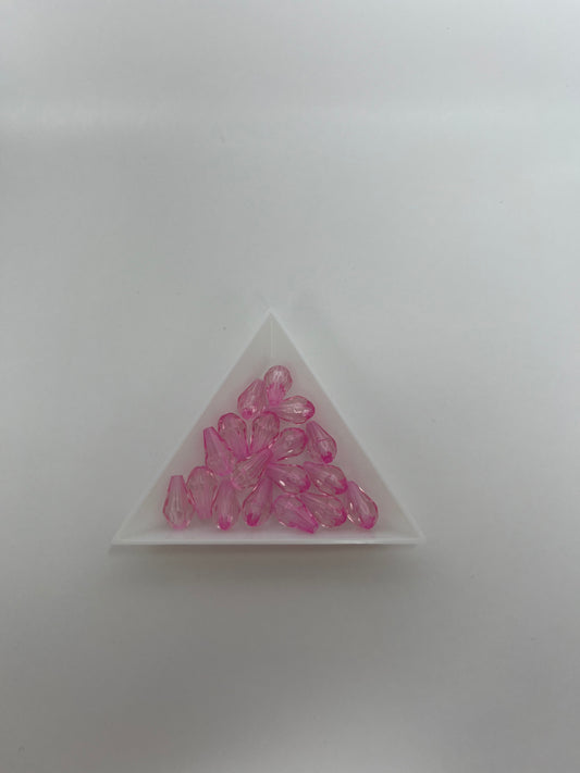 Rosa droppformade akrylpärlor, 8×13mm (50st)