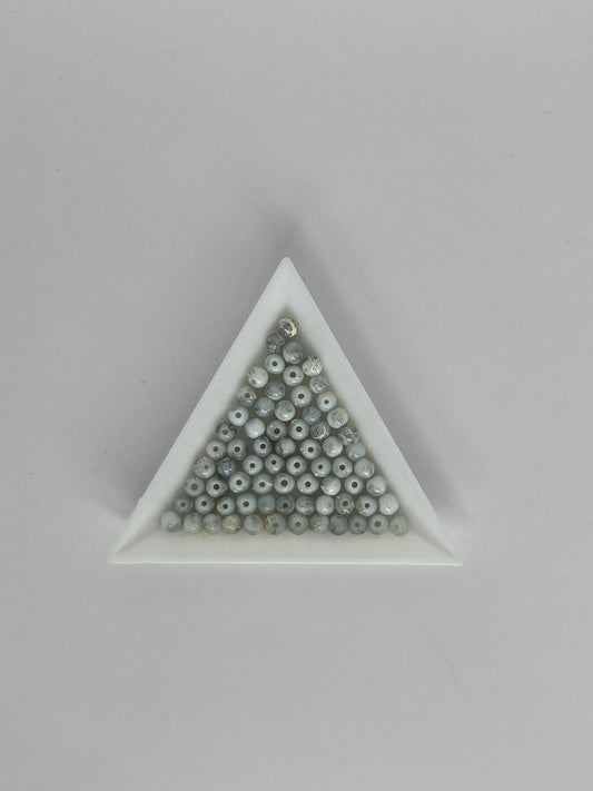 Akrylpärlor marmor, grå 4 mm, 100 st
