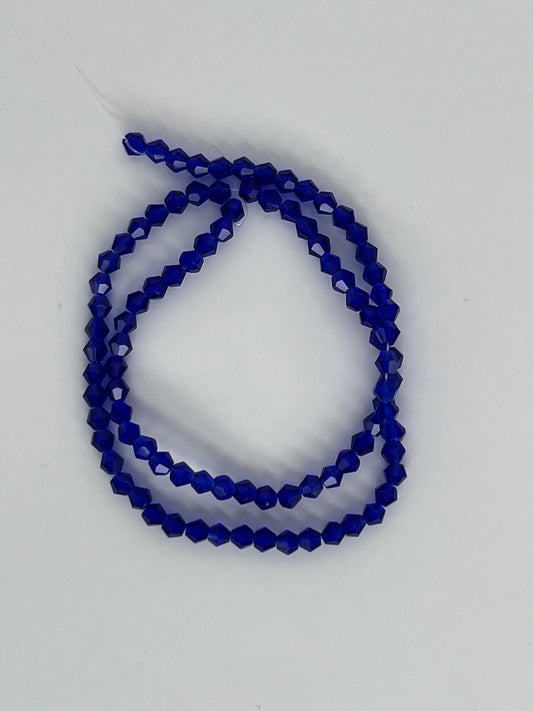 Glaspärlor Bicone mörkblå, 4mm