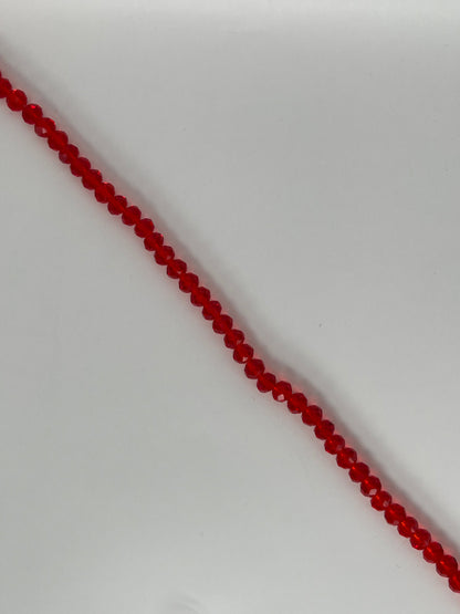 Facetterade Bicone glaspärlor röda, 8×6 mm