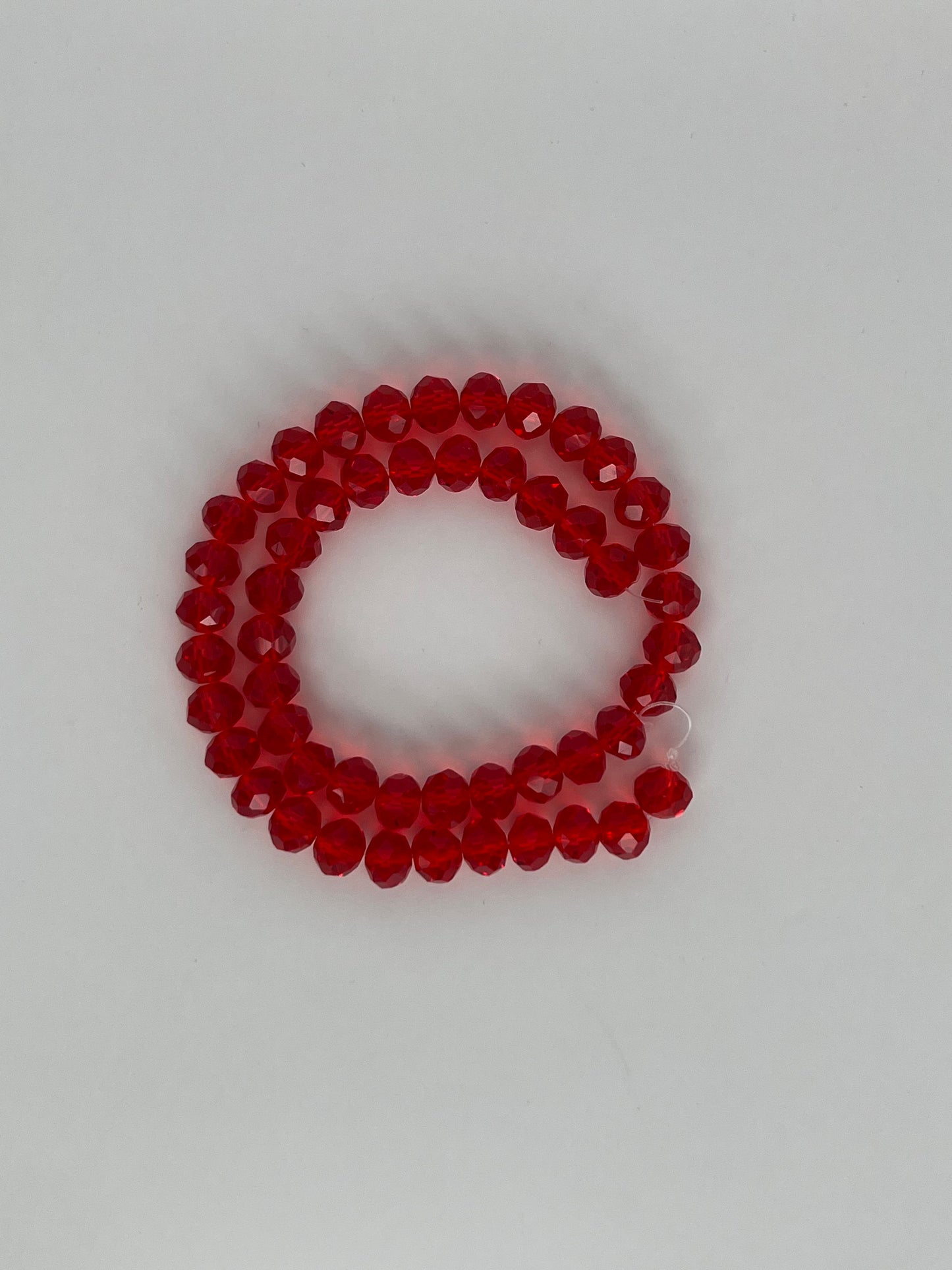 Facetterade Bicone glaspärlor röda, 8×6 mm