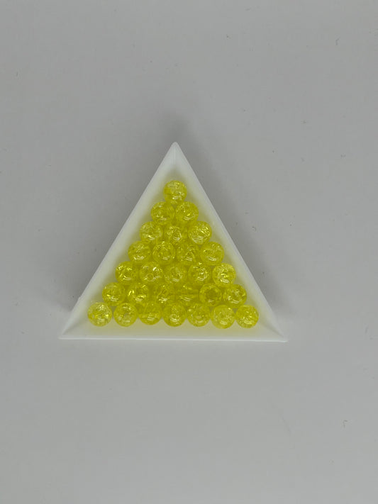 Krackelerade akrylpärlor gula, 8mm (50st)