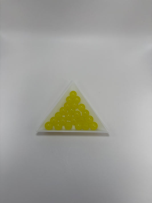 Glaspärlor, gul, 8mm (50st)