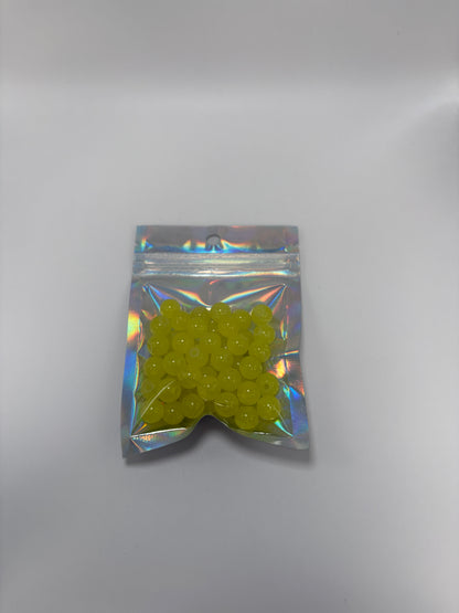 Glaspärlor, gul, 8mm (50st)
