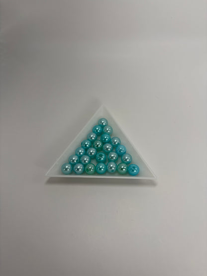 Akrylpärlor, turkosblå, 8mm (100st)